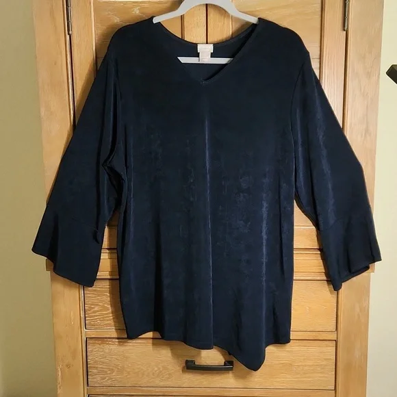 🎁Chicos Travelers Collection Asymmetrical Top sz XL - Picture 1 of 8
